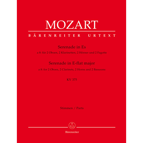 Serenade For 2 Oboes, 2 Clarinets, 2 Horns And 2 Bassoons In E-Flat Major K. 375