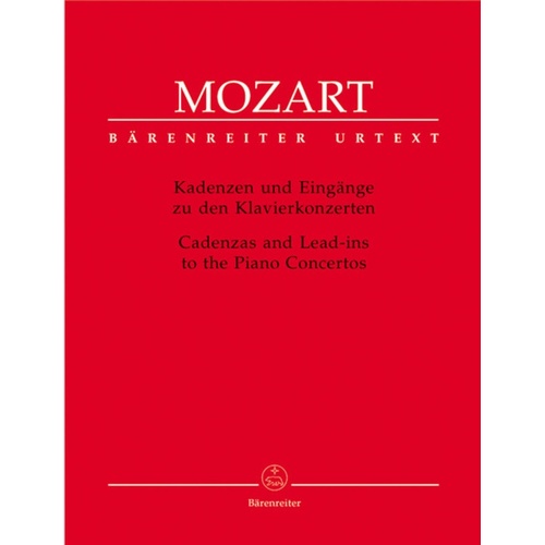 Cadenzas And Lead Ins To Piano Concertos Urtext Book