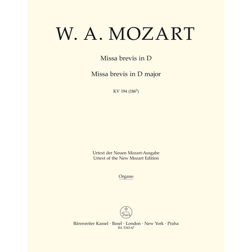 Missa Brevis In D Major K. 194 (186H)