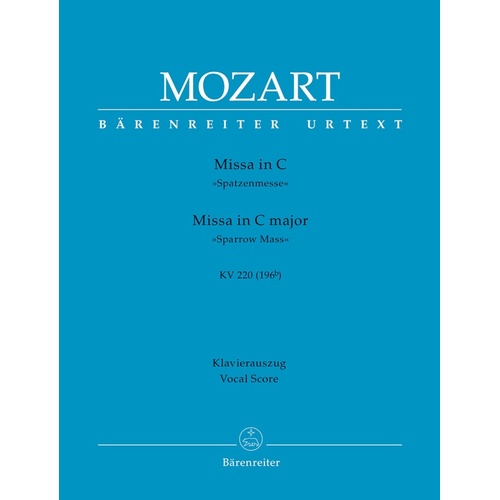 Mozart - Missa C Major K 220 Sparrow Mass Vocal Score