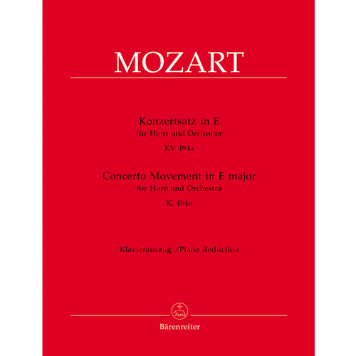 KonzertSatz Für Horn Und Orchester E-Dur Kv 494A