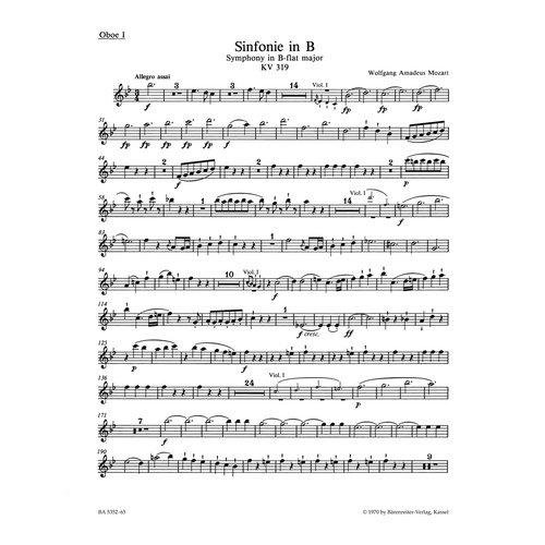 Symphony No 33 in B Flat K 319 Full Orchestra Sheet Music