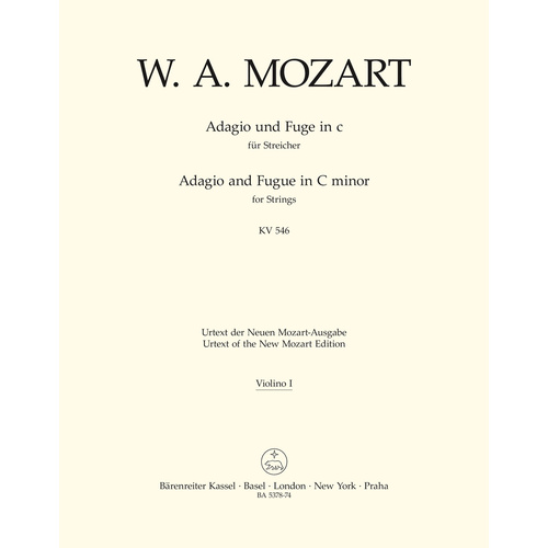Adagio and Fugue in C K546 Violin Sheet Music