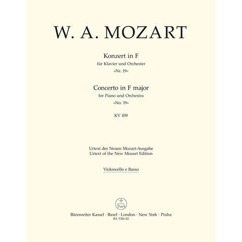 Concerto For Piano And Orchestra No. 19 In F Major K. 459