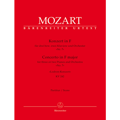 Concerto For Three Or Two Pianos And Orchestra No. 7 In F Major K. 242 "Lodron Concerto"