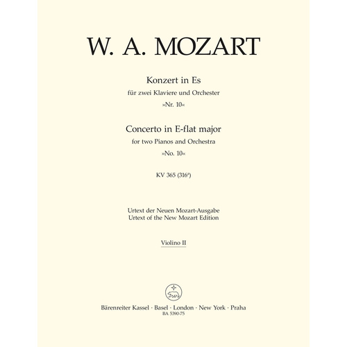 Concerto For Two Pianos No. 10 In E-Flat Major K. 365 (316A)