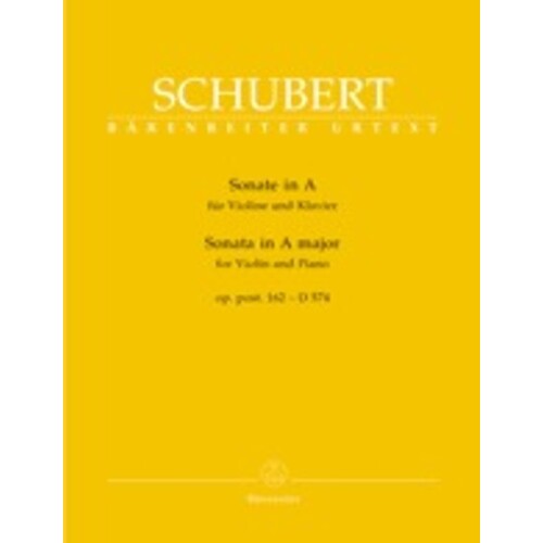 Schubert - Sonata A Major Op 162 D574 Violin/Piano Urtext (Softcover Book) Urtext Edition Book