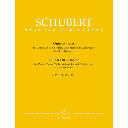 Schubert Trout Quintet Op. Post 114 D 667 Parts - Chamber Sheet Music for Small Ensemble