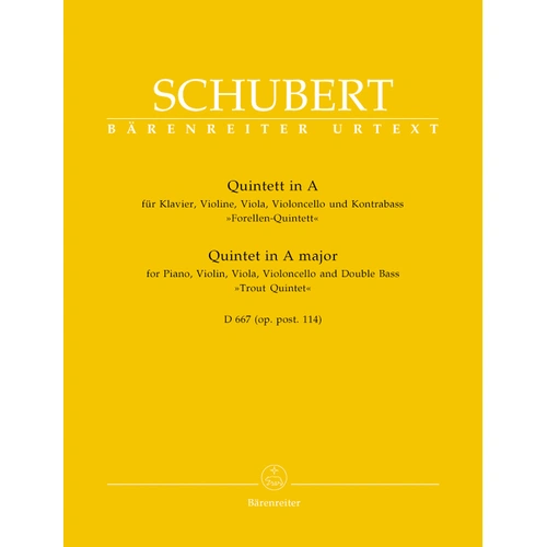 Schubert Trout Quintet Op. Post 114 D 667 Sheet Music Parts for Small Ensemble