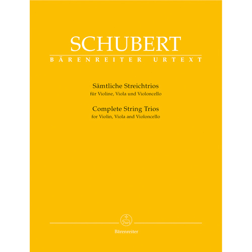 Schubert Complete String Trios Set of Parts - B Flat - Barenreiter