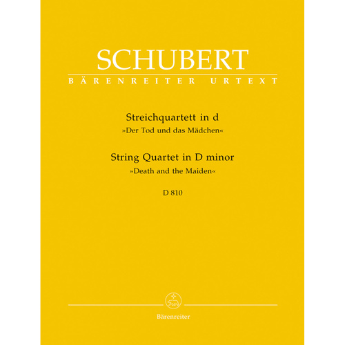 Schubert String Quartet D Minor D 810 Parts Edition Urtext New Schubert Edition