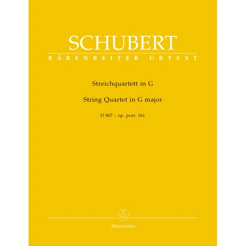 String Quartet G Op 161 Post D887 Parts by Franz Schubert, Barenreiter, Urtext Edition