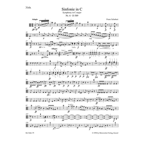 Symphony No 6 in C D589 Cello Sheet Music