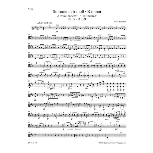 Symphony No 7 Unfinished Cello Sheet Music