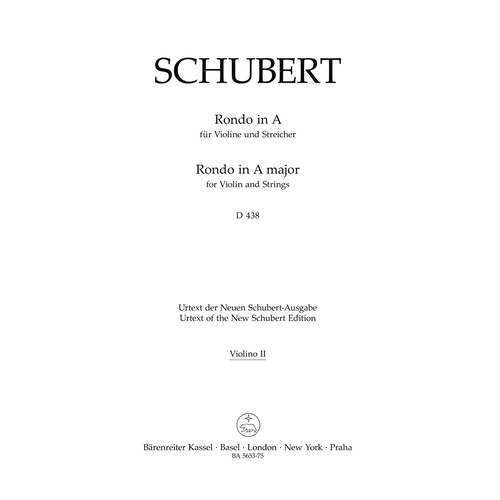 Rondo For Violin And Strings In A Major D 438