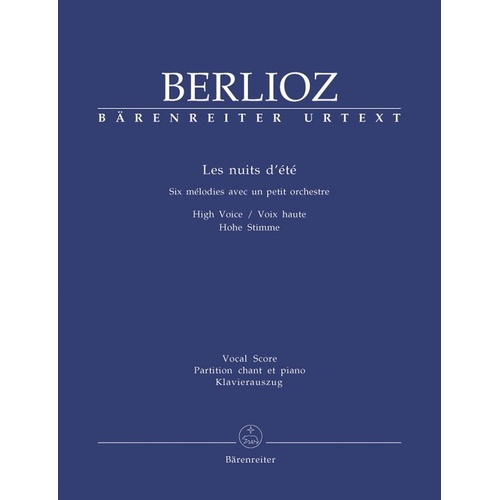 Berlioz - Les Nuits D'Eté for High Voice/Piano Vocal Score