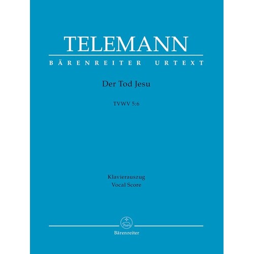 Telemann - Der Tod Jesu Tvwv 5:6 Vocal Score (Softcover Book) Urtext Edition Book