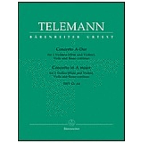 Concerto A Twv 43:A4 2Violin Viola Bc Book
