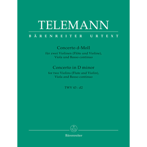 Concerto Für Zwei Violinen (Flöte Und Violine), Viola Und Basso Continuo D-Moll Twv 43:D2
