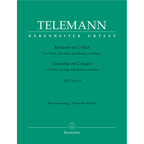 Concerto For Viola And Orchestra In G Major Twv 51:G9