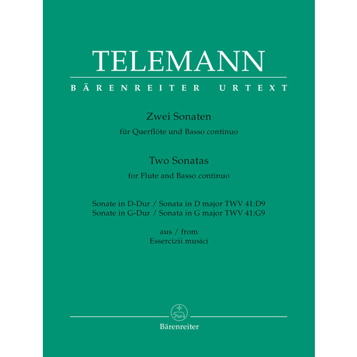 Telemann Two Sonatas for Flute and Basso Continuo Sheet Music