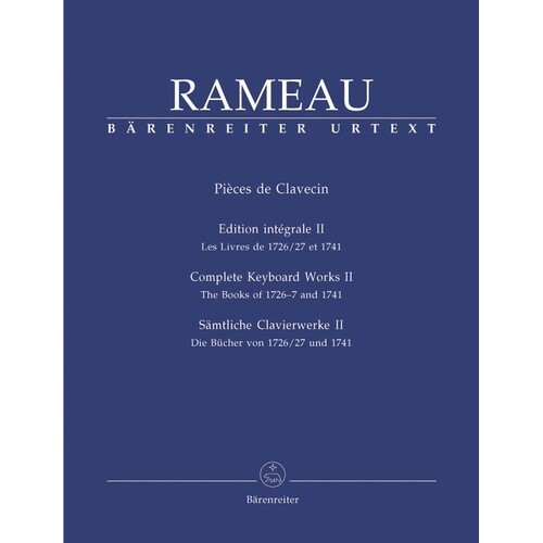 Rameau - Complete Keyboard Works Book 2 Urtext Edition Book