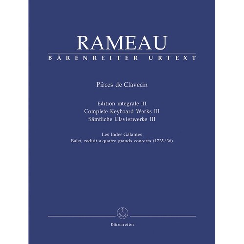 Rameau - Complete Keyboard Works Book 3 Urtext Edition Book
