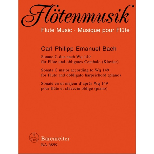 CPE Bach - Sonata in C Major Wq 149 for Flute and Piano
