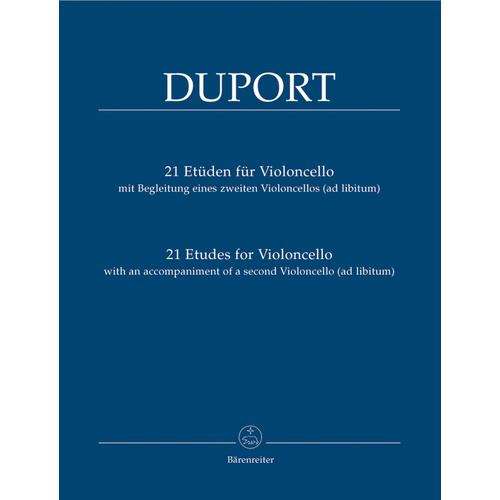 21 Etudes For Violoncello With An Accompaniment Of A 2nd Violoncello (Ad Lib.)
