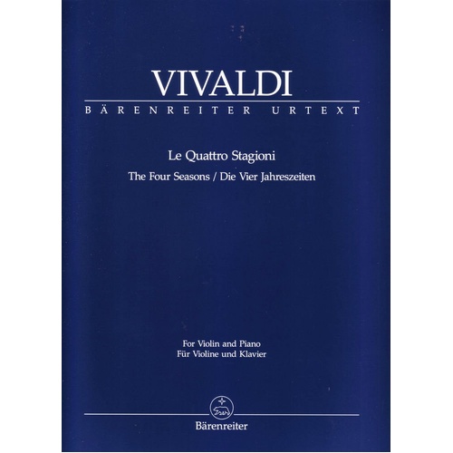 Four Seasons Complete Violin/Piano Urtext by Antonio Vivaldi, Barenreiter, 75 Pages