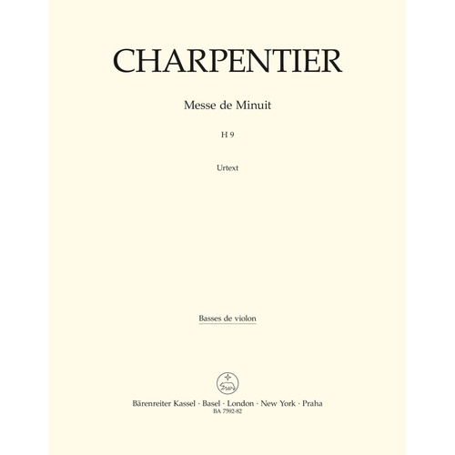Charpentier Messe de Minuit Cello and Double Bass Part, H 9, Urtext Edition, 8 Pages, Barenreiter