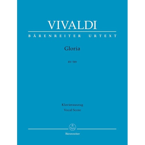 Gloria Rv 589 SATB Latin Urtext
