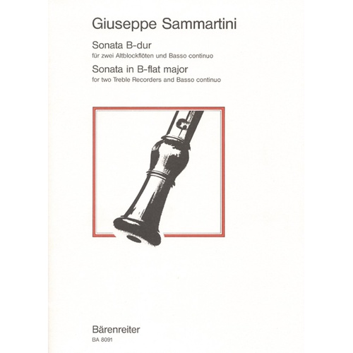 Sammartini - Sonata in B Flat Major for 2 Treble Recorders/BC