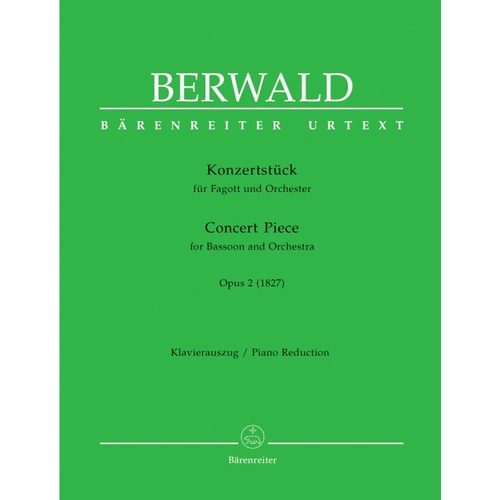 Berwald - Concert Piece Op. 2 for Bassoon and Piano, 22 Pages, Barenreiter