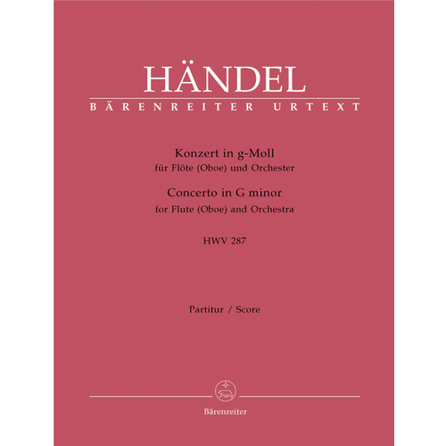 Concerto For Flute (Oboe) And Orchestra In G Minor Hwv 287