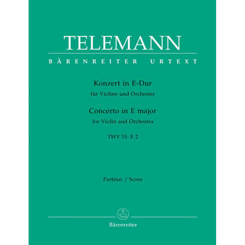 Violin Concerto in E TWV51:E2 Full Score Sheet Music
