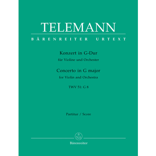 Concerto For Violin And Orchestra In G Major Twv 51:G8