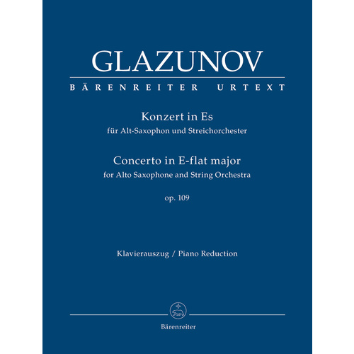 Concerto For Alto Saxophone Und String Orchestra In E-Flat Major Op. 109