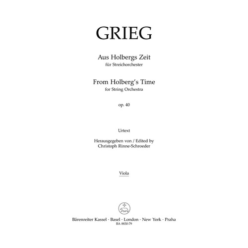 From Holbergs Time Op 40 String Orchestra Viola Part Part (Viola)