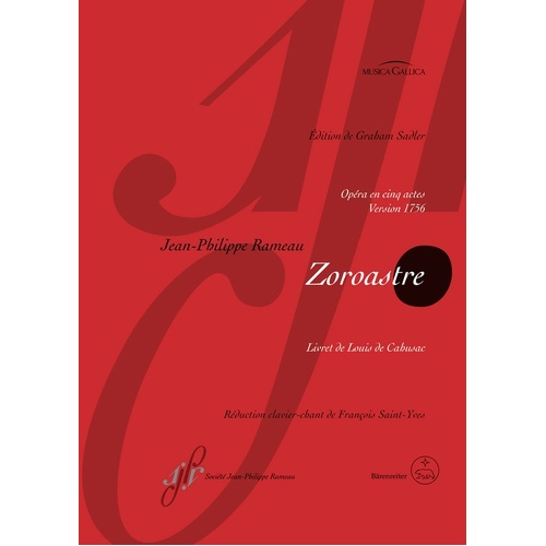 Rameau - Zoroastre Opera In 5 Acts Vocal Score Softcover Book (Classical Vocal)