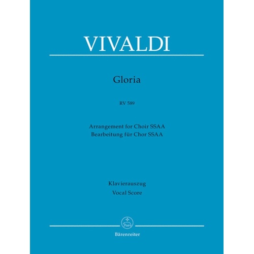 Gloria Rv 589 SSAA Latin Urtext