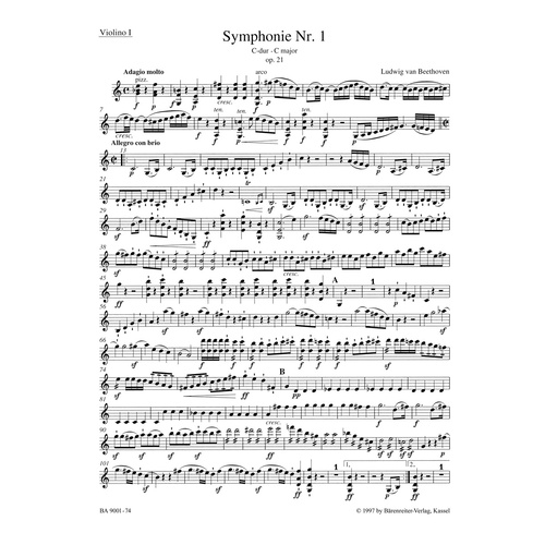 Symphony No 1 Violin Sheet Music