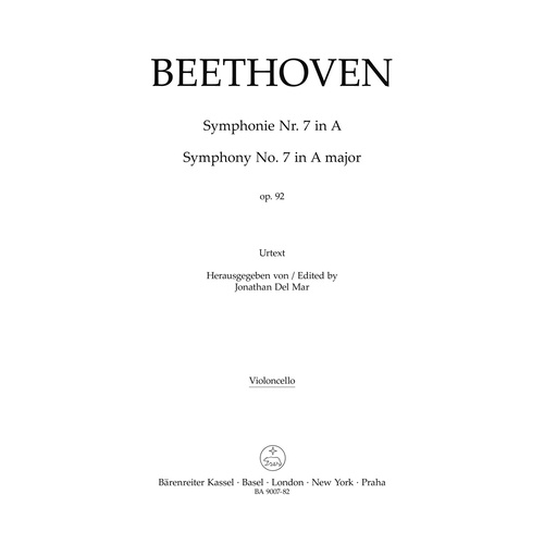 Symphony No 7 in A Op 92 Cello Sheet Music