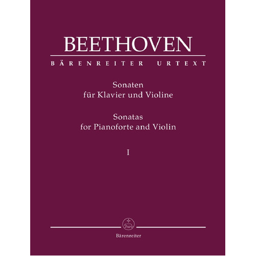 Beethoven Sonatas for Violin and Piano Volume 1 by Ludwig Van Beethoven, edited by Clive Brown, Barenreiter BA9014