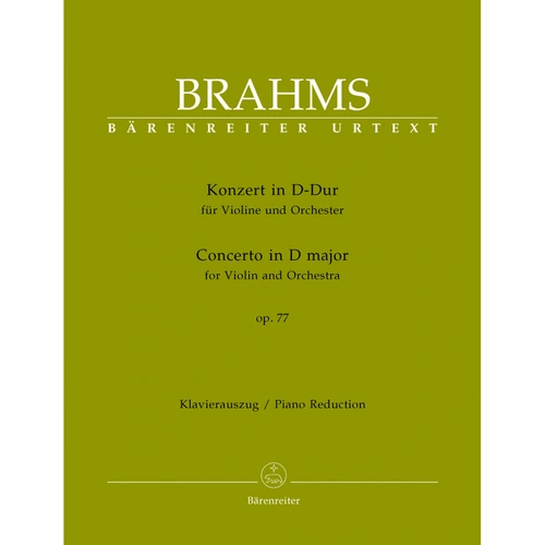 Brahms Violin Concerto in Major Op 77 - Critical Edition for Violin & Piano