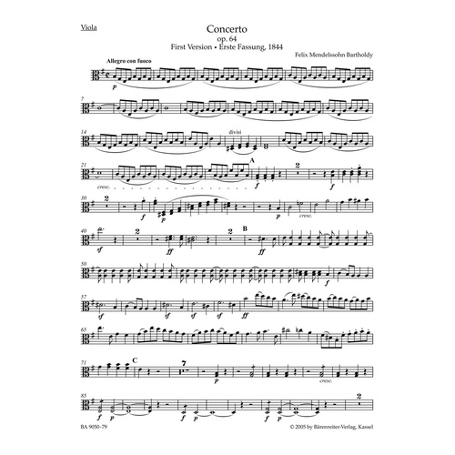 Concerto For Violin And Orchestra In E Minor Op. 64