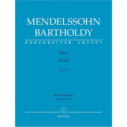 Elijah Op 70 Vocal Score English/German (Softcover Book) Urtext Edition Book