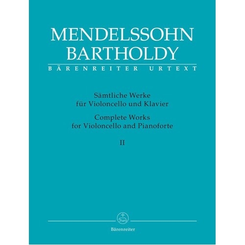 Mendelssohn - Complete Works Cello/Piano Vol 2 (Softcover Book) Urtext Edition Book