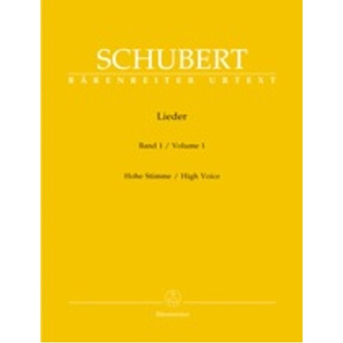 Schubert - Lieder Vol 1 High Voice Urtext Edition Book