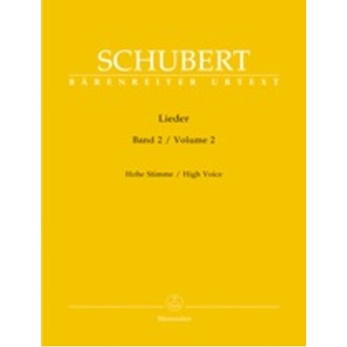 Schubert - Lieder Vol 2 High Voice (Softcover Book) Book